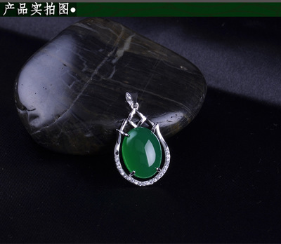 【厂家直销925银镶嵌天然玉髓吊坠项饰女款玉石项链支持混批】价格,厂家,图片,吊坠,安徽卡米诺世奇玉石珠宝销售-
