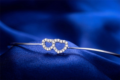 佐卡伊珠宝 白18K金23分天然南非定制钻石手链